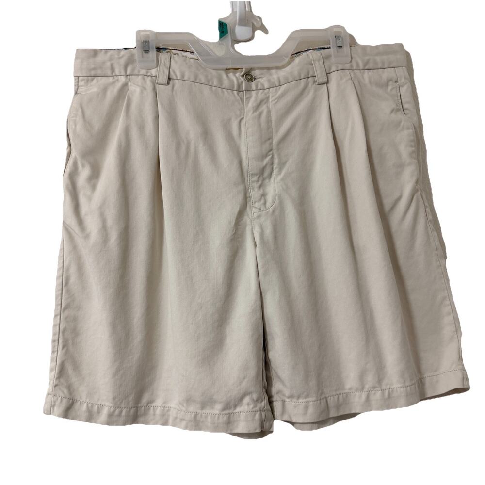 Tommy Bahama Shorts Adult Mens 36 Beige Khaki 100% Silk Chino Summer Spring Wear